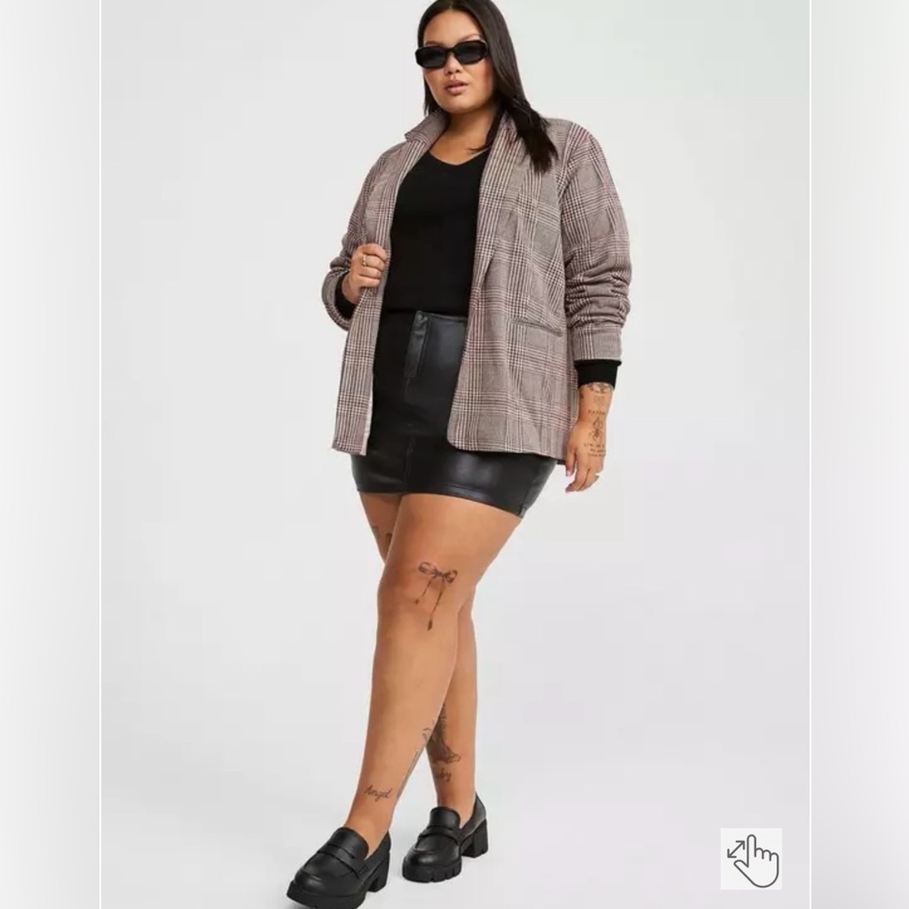 Torrid Jacquard Double Knit Blazer Size 1X 18/20 Shoulder Pads Preppy Plus Size